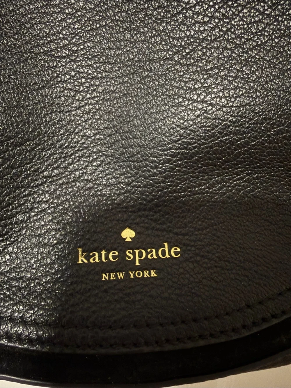 kate spade Black Pebble Leather Shoulder Bag with Tassel